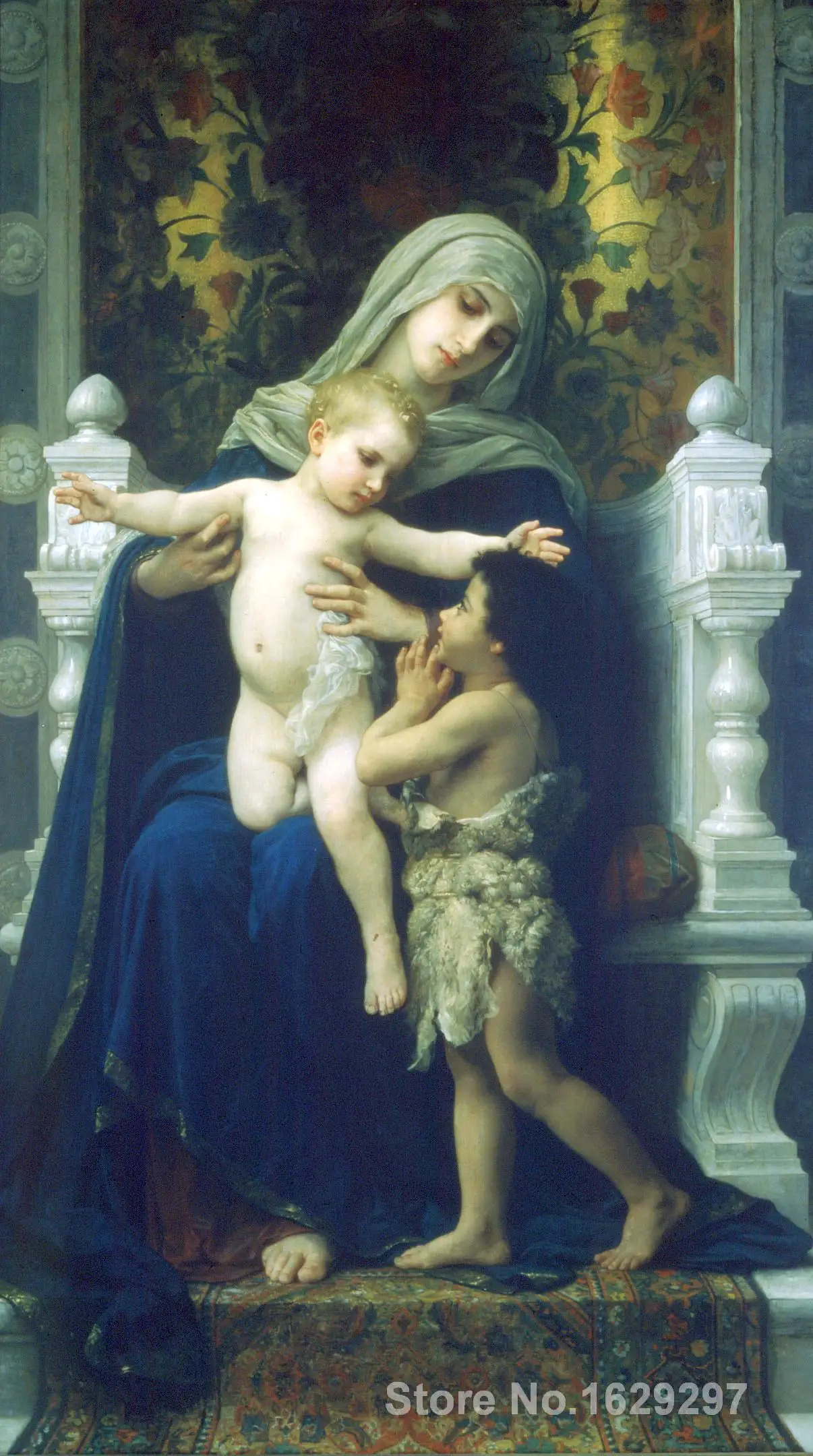 

Canvas Paintings for living room The Virgin Jesus and Saint John Baptist William Adolphe Bouguereau High quality Hand painted