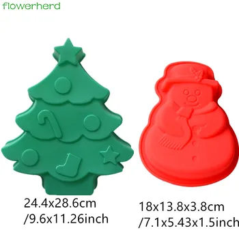 

Big Size Silicone 3D Christmas Hat Snowman Chocolate House Mold For Christmas Tree Decorating Lovely Couple Cake Bakeware Mould