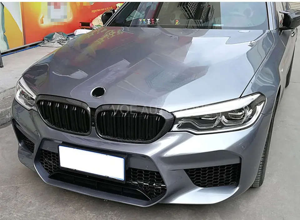 G30 M5-style углеродное волокно черный глянец автомобильный-Стайлинг передний бампер гоночный гриль решетка для BMW Новая 5 серия G30 G31