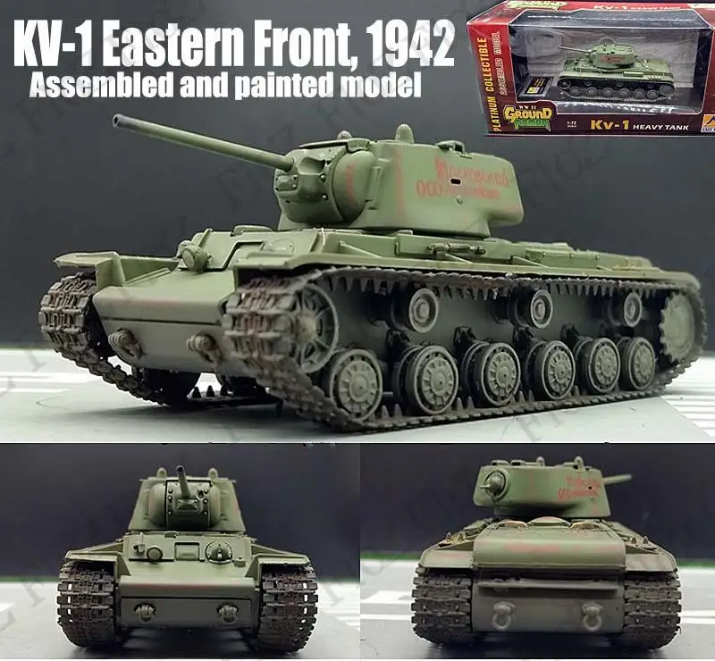 WWII Russian KV-1 heavy tank Eastern Front 1942 1/72 plastic diecast Easy model