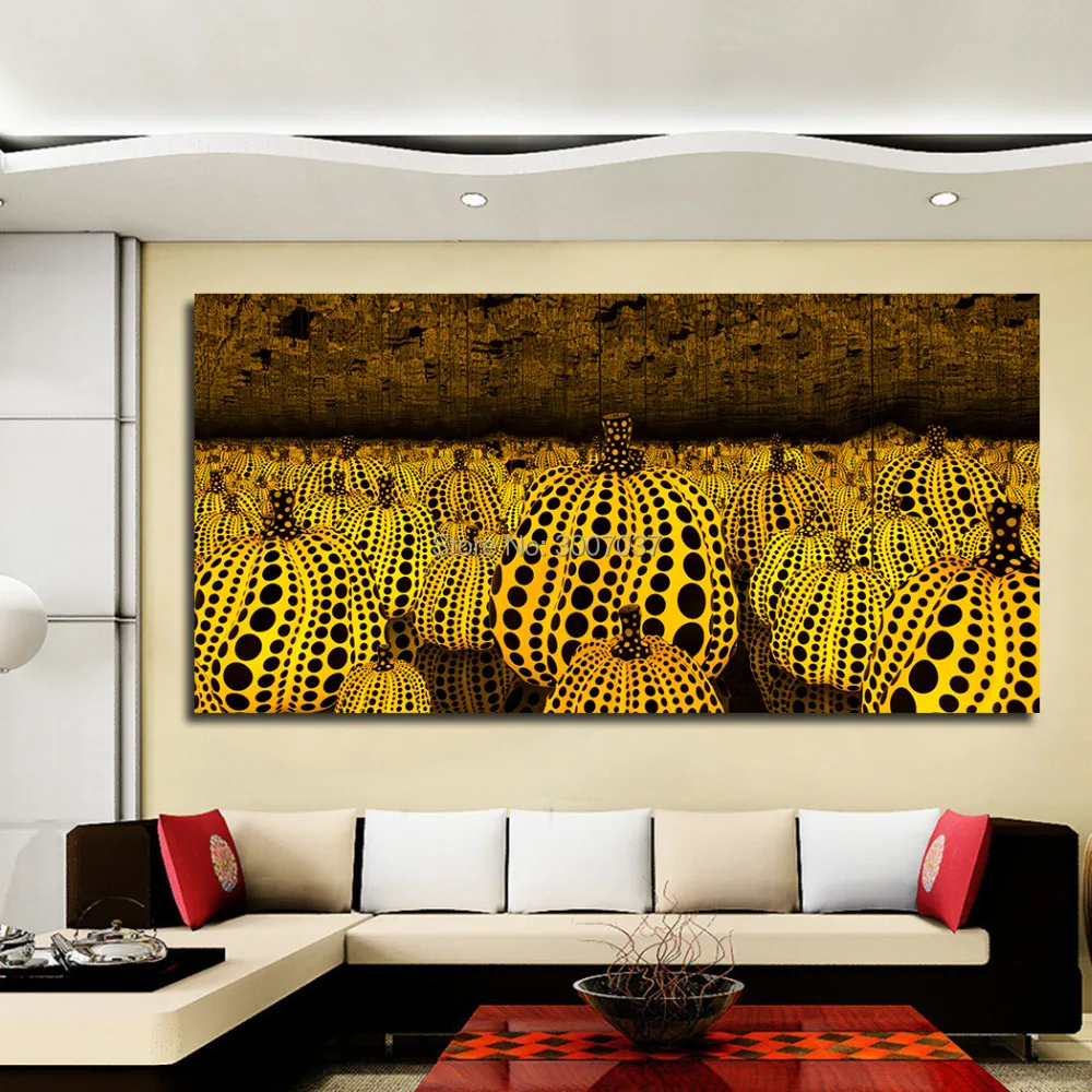 Yayoi Kusama Eternal Love I have for the Pumpkins 100% ручная роспись маслом на холсте настенная живопись