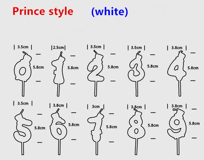 Милый День рождения номер свечи принцесса/принц 0-9 Количество декоративные свечи для торта кекс Топпер вечерние принадлежности украшения торта