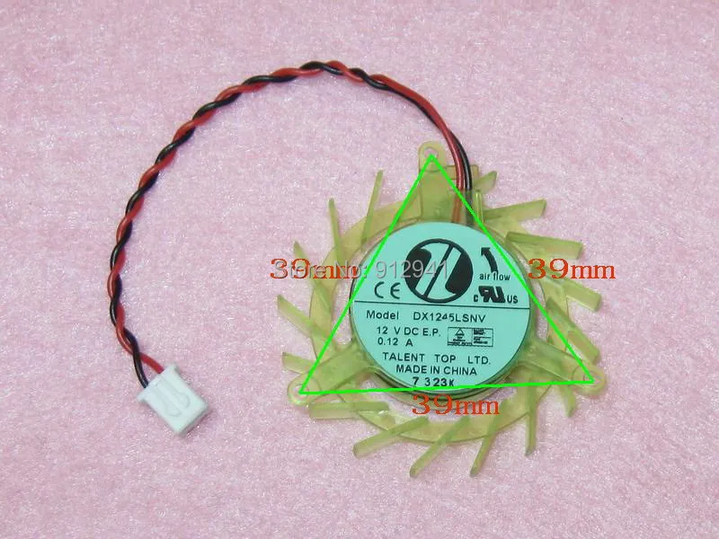 

DX1245LSNV 45mm Video Card VGA Cooler Fan Replacement 39mm 12V 0.12A 2Wire 2Pin for ASUS BFG PNY 7600GT 7900GS 7900GT 7950GT