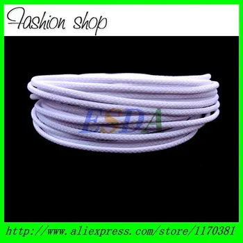 

50 meters/ Lot Flexible 3mm White Tight Braided Round PET Expandable Sleeving