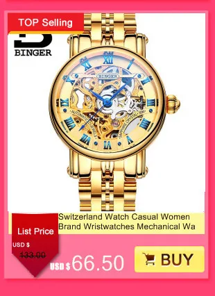 Japan MIYOTA Automatic Watches BINGER Brand Women Mechanical Watch Female Form Queen Series Rose Gold Waterproof Diamond