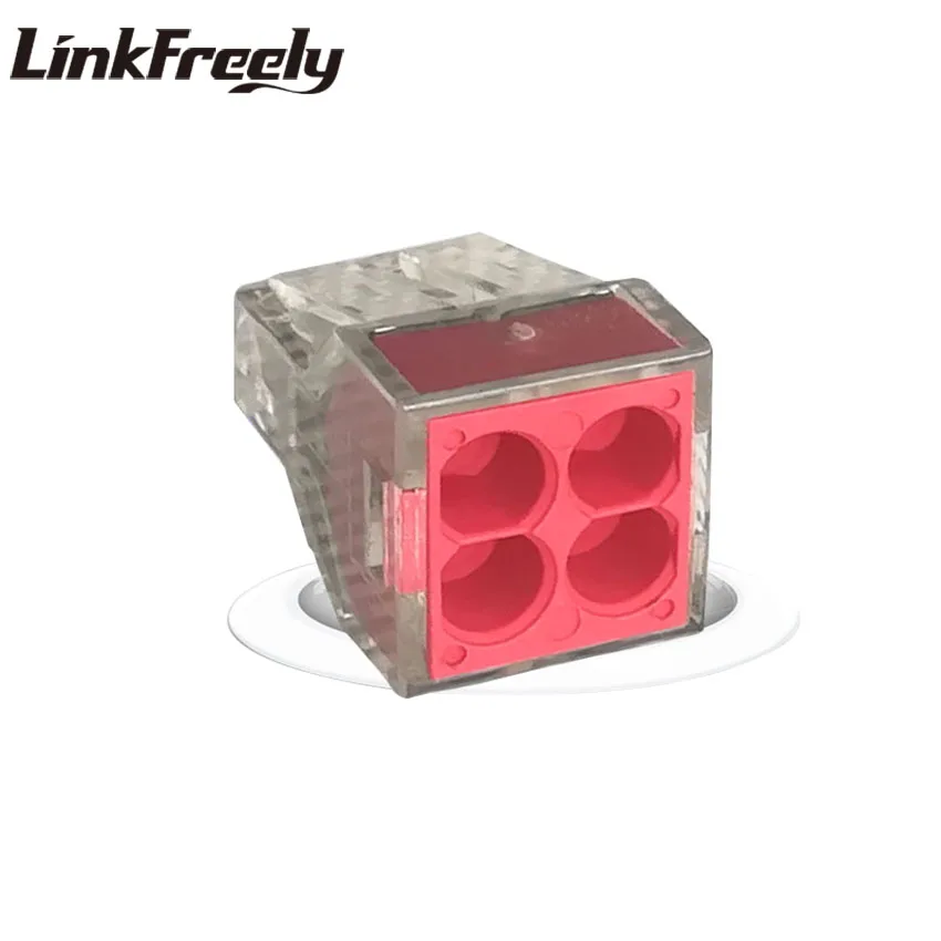 

PCT-104E 100pcs Quick Wire Connector Teminator Lug 24A 400V 2.5mm^2 4 Pin Spring Faston Terminal Block Connector Set Electric
