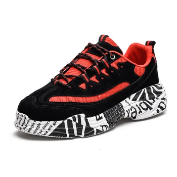

Male Classic White Black Graffiti Super cool Star Platform Shoes Men Running trainers Height Increasing Chunky Sneakers