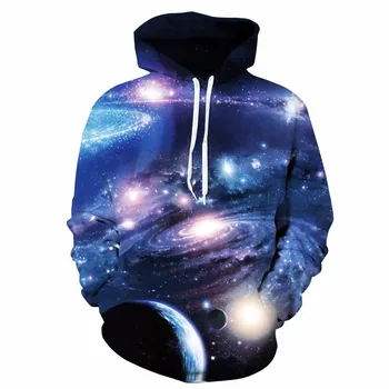 

2017 NEW FASHION MEN WOMEN Milky Way Sun Earth 3D print Hoodie Sweatshirts Pullovers Autumn Tracksuit Winter Loose Thin Hoody