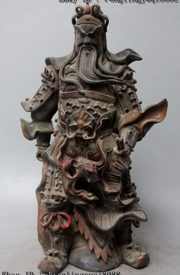 Chinese Pottery Wucai Porcelain Dragon GuanGong GuanYu YunChang War God