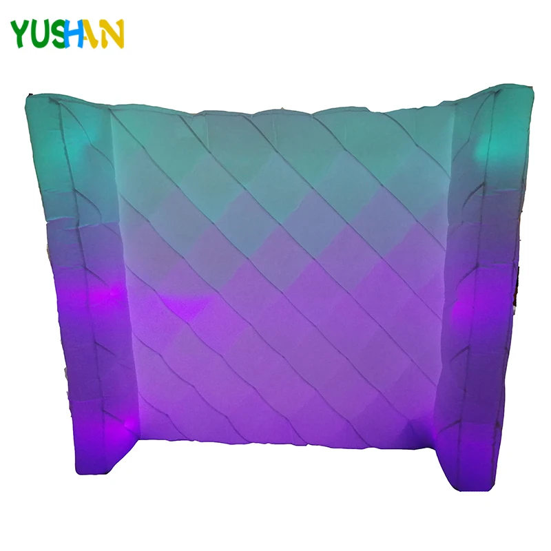 

Newest Music Rhythm Control LED strips color lights Diamond Curve Inflatable Wall backdrop stand for sweet 16 party weddings