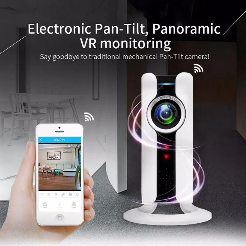 WIFI IP Panoramic Camera VR 180 Degree 720P HD Security Camera Remote Control Surveillance Camera For Home Office Night Vision