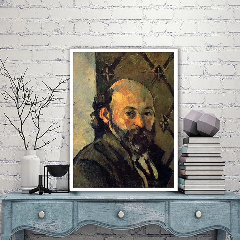 

diy painting by numbers Paul Cezanne Self Portrait in Front of Olive Wallpaper living room dencorative paint adult hand drawing