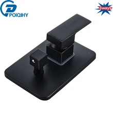 Poiqihy 3 способа Воды Картридж Латунь Управление смешивание Температура воды смешивания Клапан Одной Ручкой Настенный