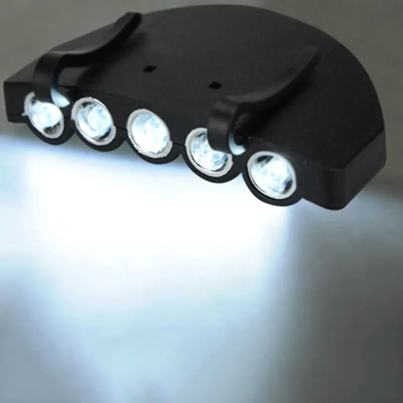 

Portable 5 LED Cap Hat Brim Clip Light Outdoor Night Camping Fishing Headlamp