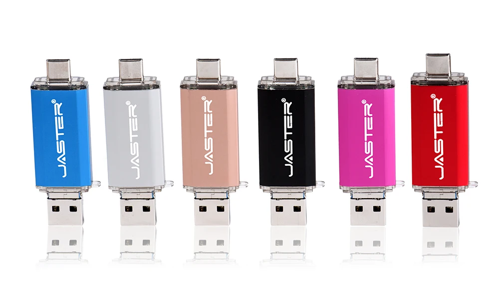 JASTER New 3 IN 1 OTG(Android&USB& Type_C) USB 3.0 flash drive Metal Custom Pen Drive 64GB 32GB 16GB 8GB 4GB Wedding Gifts