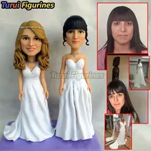 Свадебный торт для невесты, Топпер для девочек, на заказ, пара, Bobblehead mini me, статуя для пары, статуэтка для сестер, bobblehead от Turui, фигурки