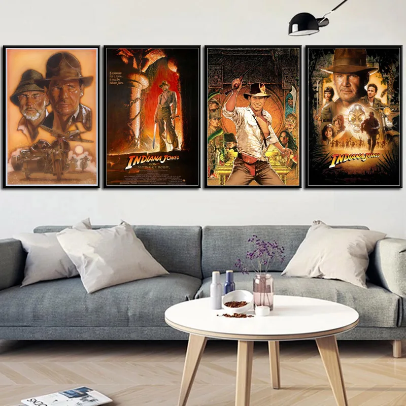 

P260 Indiana Jones Classic Movie Series Art Painting Silk Canvas Poster Wall Home Decor