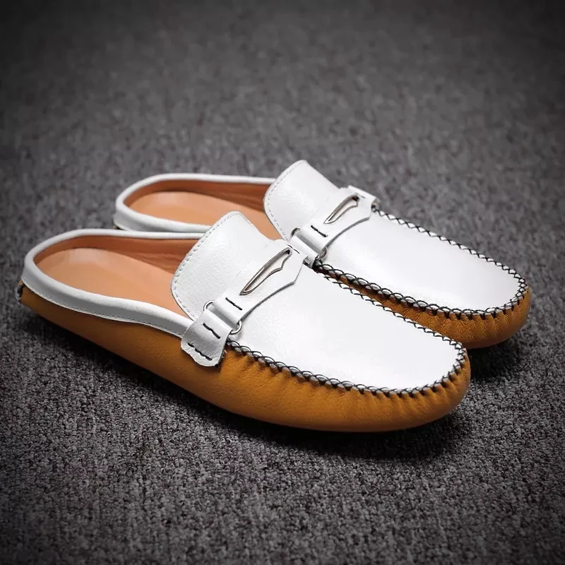 Летние мужские новые модные удобные нескользящие туфли на плоской подошве дышащие мужские сандалии из натуральной кожи на плоской подошве