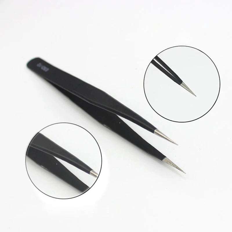 9pcs=One Set Professional Anti-Static Stainless Steel Tweezers Maintenance Tools Kits For small electronics Repair