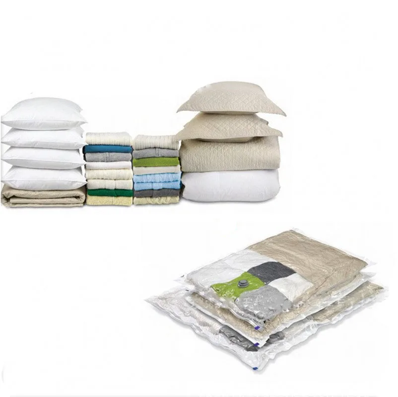 GQIYIBBEI بلاستيك شفاف عالي الجودة التوقف الفضاء ختم أكياس تخزين بالتفريغ للملابس مضغوط المنظم حقيبة متعددة حجم