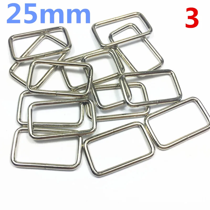 3  25mm  silver Rectangle Ring Nonwelded Nickel Plated Loops For Dog Belt Backpack
