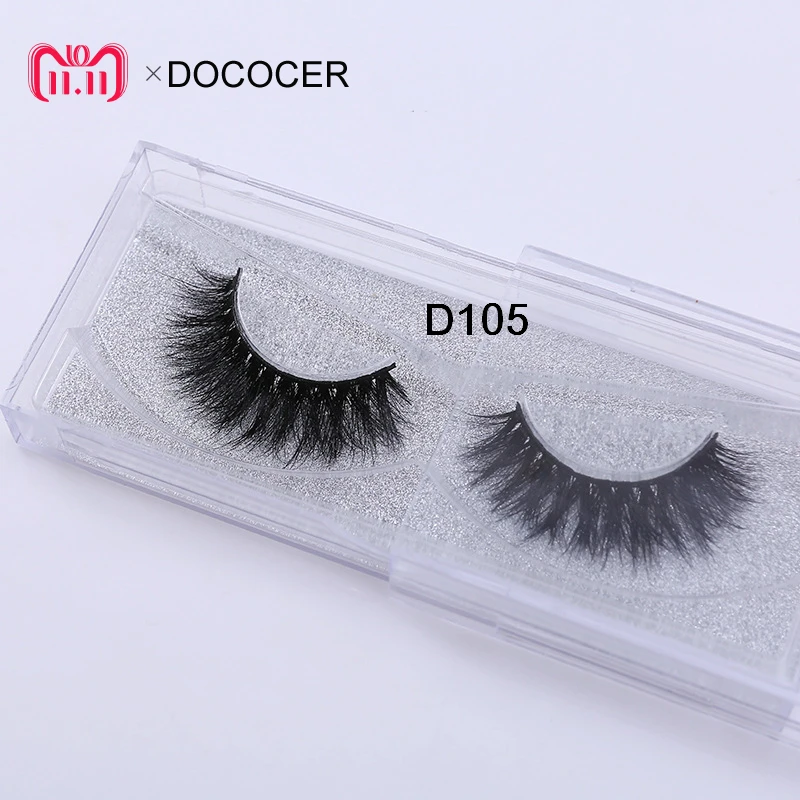 

DOCOCER 3D Real Mink Black Lashes Thick False Eyelashes Fake Eye Extensions Makeup Tools Beauty Glitter Packing D105