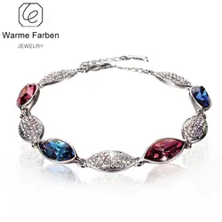 Рождественские FARBEN Jewelry Браслеты для Для женщин Кристалл от Swarovski инкрустированные красочные Браслеты циркон ссылка подвески для