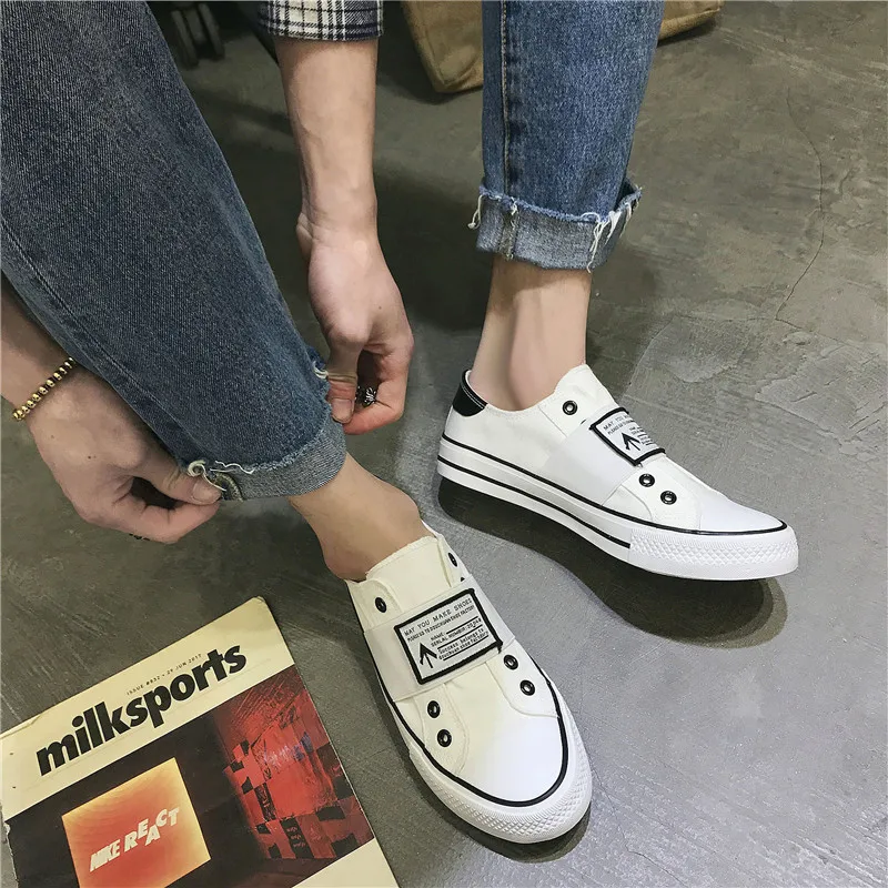 

2019 spring new breathable men's canvas Korean casual shoes men