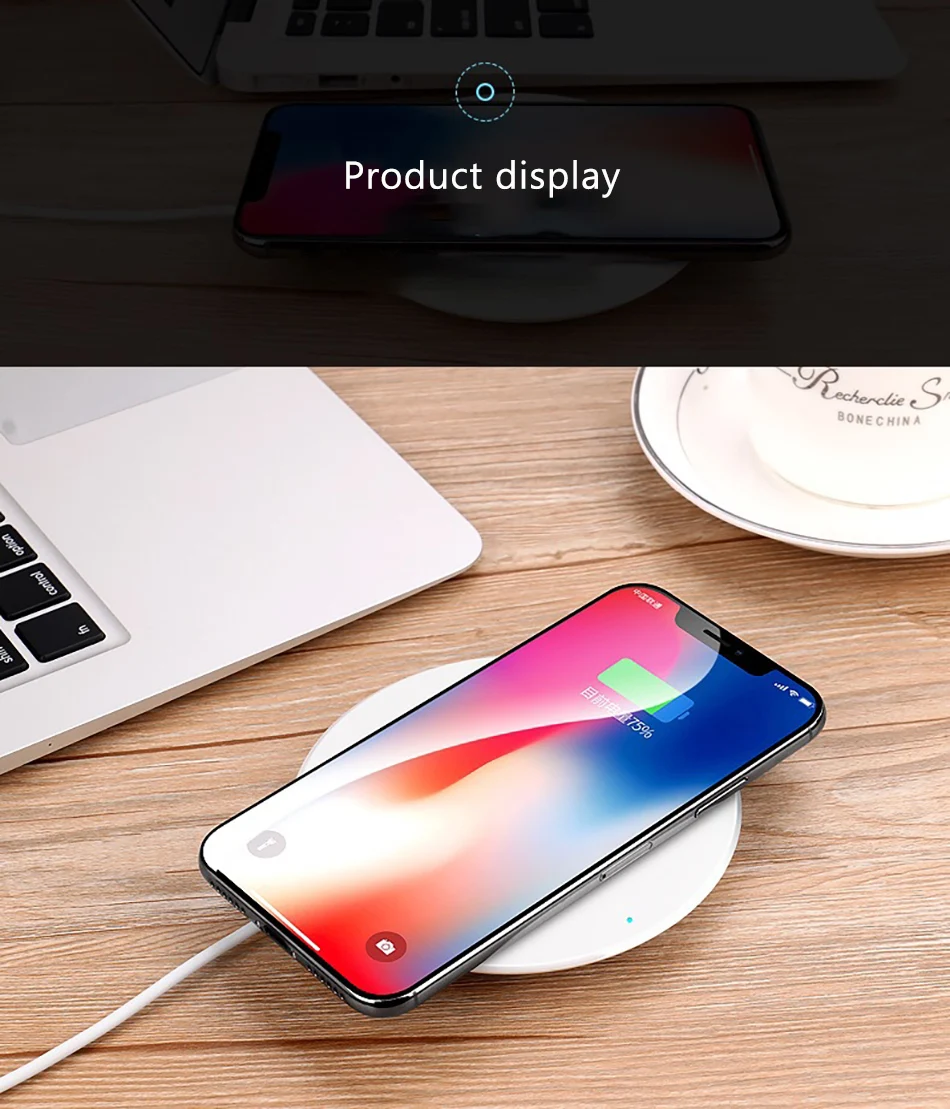 !ACCEZZ 5W Qi Wireless Charger Pad Fast Charging For iPhone X XS Samsung S8 S9 Huawei Mate 20 Pro For Xiaomi Charge Dock Station  (11)