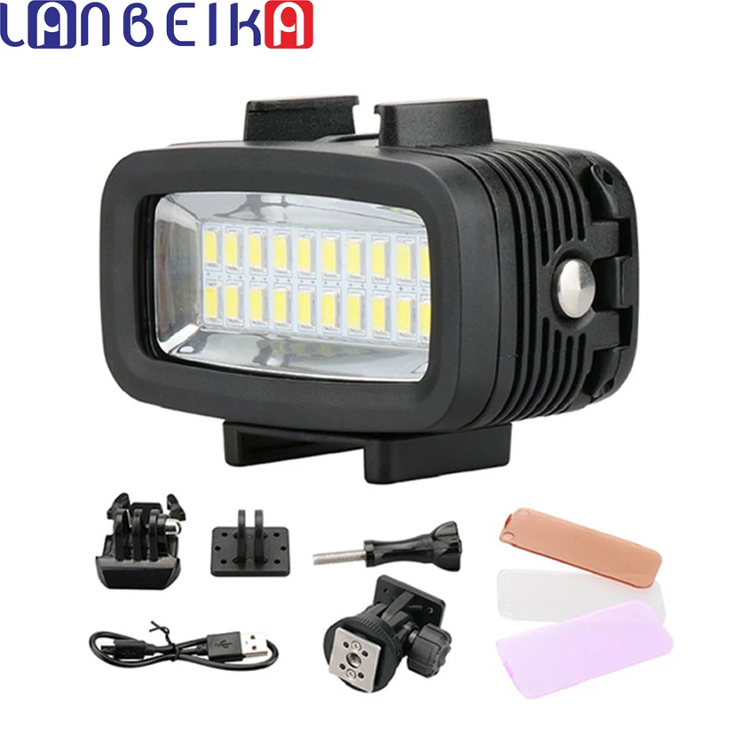 

LANBEIKA 40M Underwater 5500K LED Video Light Diving Gopro Lighting Fill Lamp 700LM for GoPro Hero 7 6 5 4 SJCAM SJ8 Yi EKEN H9