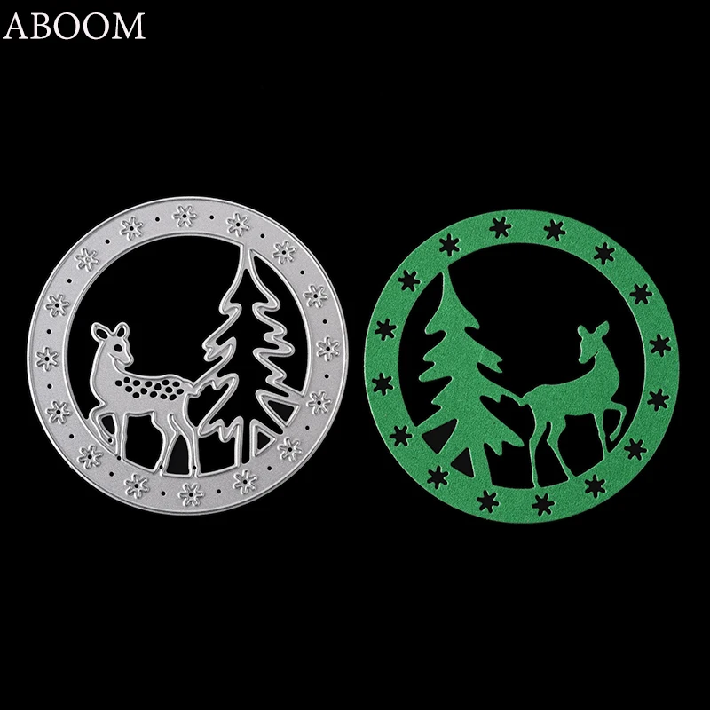 

ABOOM 1PC 95MM*95MM Christmas Deer Cutting Dies Stencil DIY Scrapbooking Album Paper Card Embossing Dies Craft Paper Die Cut