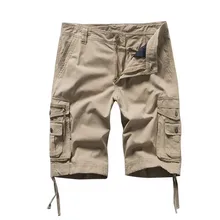 Новая мода горячая распродажа мужские повседневные однотонные пляжные рабочие штаны с карманами Брюки карго Шорты Брюки для бега с эластичной талией A40