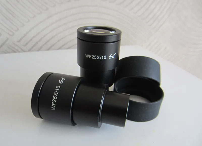 

2019 New 2pcs WF25X 9mm High EyePoint Wide Angle Optical Stereo Microscope Eyepiece Lens 30mm with Rubber Eyecup Eye Guards