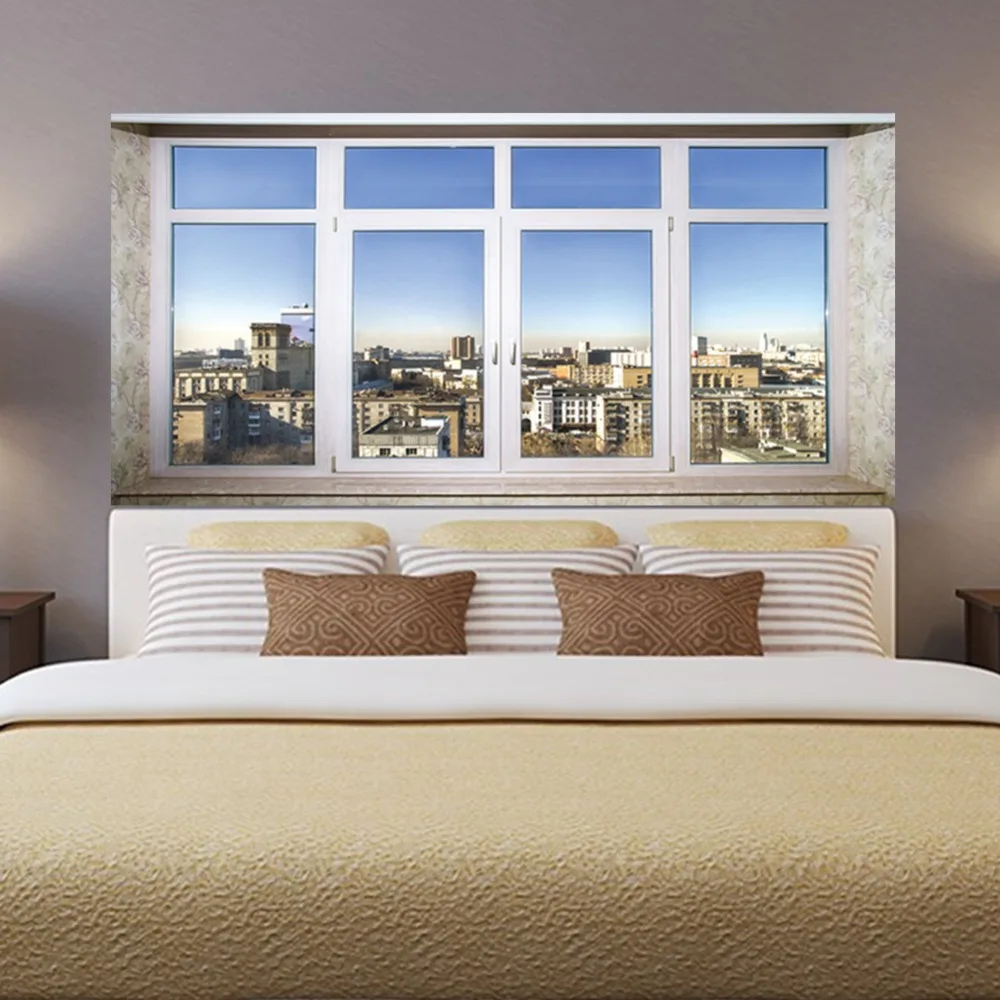 Манхэттенский Нью-Йорк городской пейзаж спальня ТВ стены гостиной фон обои наклейки