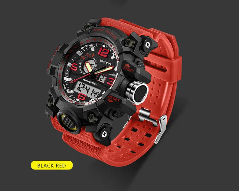 SANDA top luxury brand G style mens military sports watch LED digital watch waterproof mens watch Relogio Masculino -