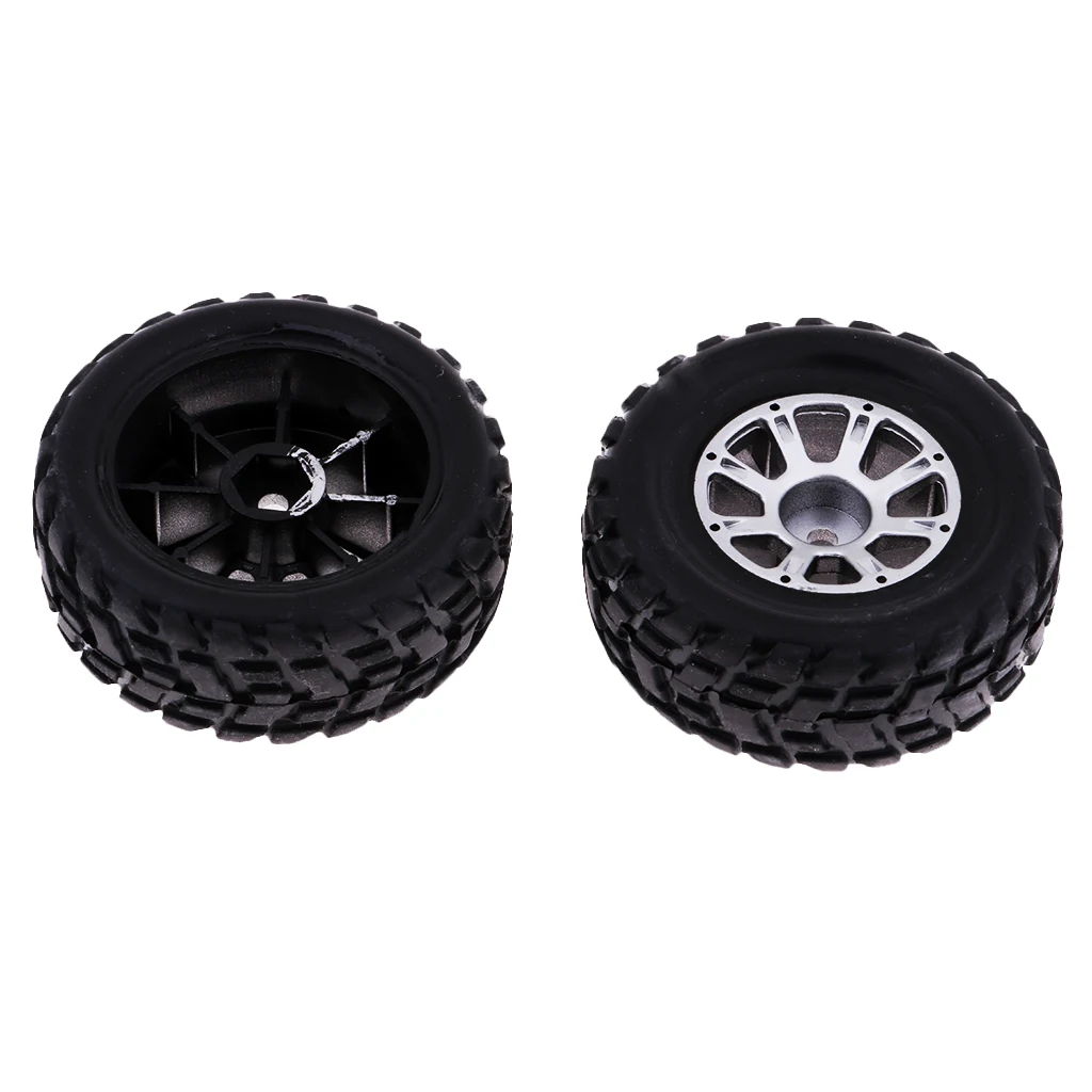 2pcs Plastic Wheel Rubber Tires for WLtoys A949 A959 A969 RC Car Spare Parts