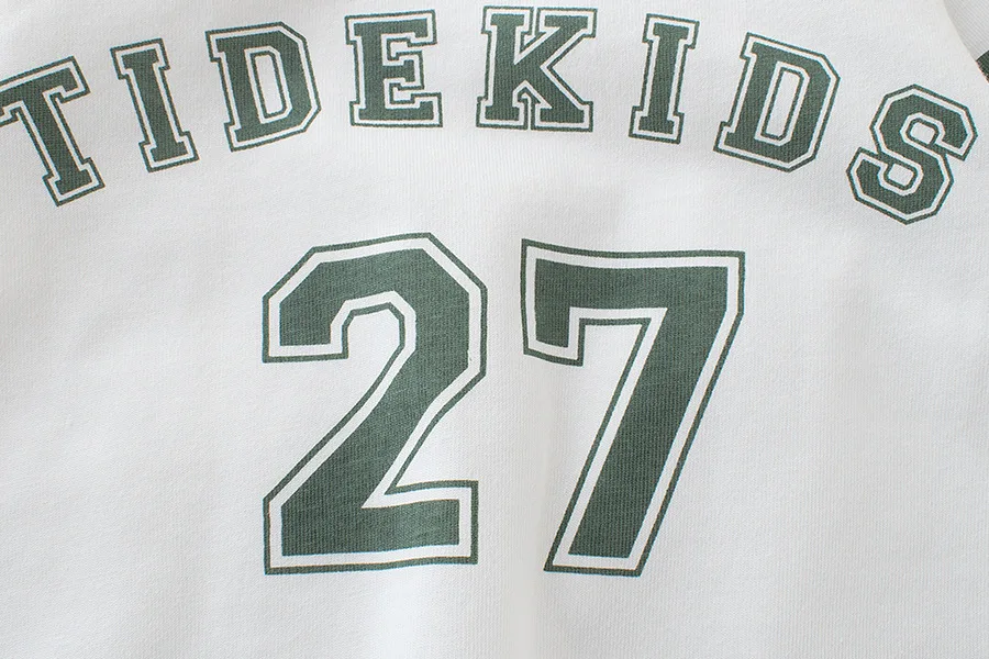 Agasalho para Meninos Terno dos Esportes para Meninos e Meninas Listradas e Letra T-shirt e Calças Roupas Infantis Menino Crianças Impressa 4 roupas crianças roupas terno dos esportes para
