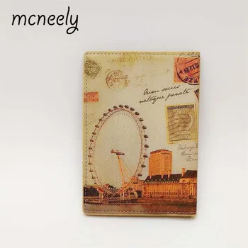

Mcneely Famous The London Eye Passport cover PU Leather Fashion Passport Holder Credit Card ID Card Holder Ticket package