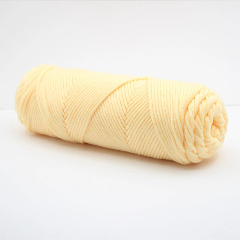 Yellow 1 шт. 100 г пряжа для вязания крючком молочный Хлопок Детская шерстяная пряжа для вязания детей ручная пряжа Тканое одеяло игрушка - Цвет: Yellow