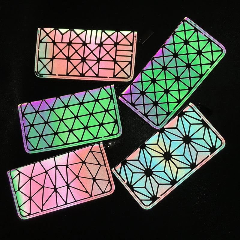 

Japan Bao Luminous Wallet Women Small Clutch Handbag Hologram wallet Laser Geometry lattic purse noctilucent bag Free Shipping