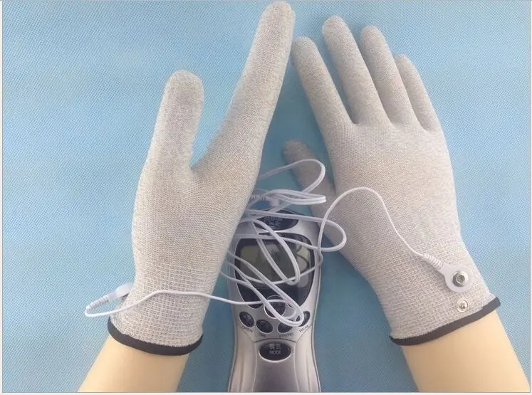 Silver conductive fiber Massage gloves for TENS/EMS for physical