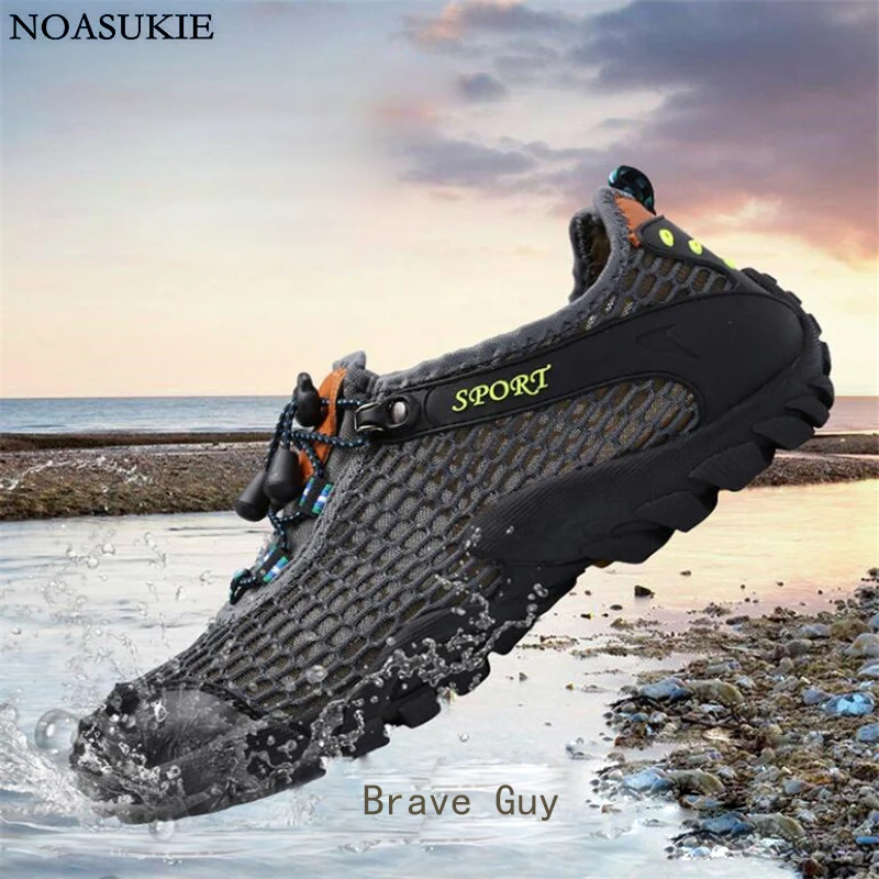 

Men Breathable Casual Shoes Loafers Outdoor Sports Fitness Climbing Elastic Band Mesh Sneakers Summer Tennis Schoenen Mannen