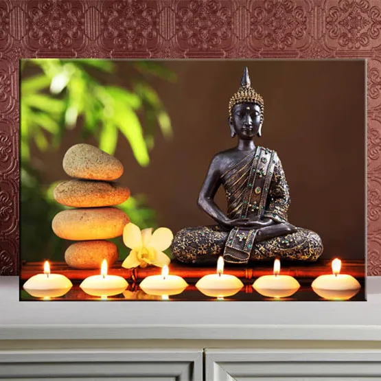 6 led lights wall art canvas paintings light up stretched and framed