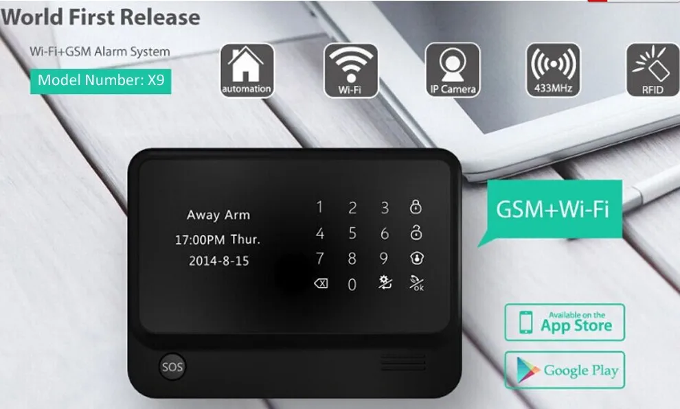 Works stable wireless GSM Wifi Alarm Smart home alarm system Multi-language Alarm System
