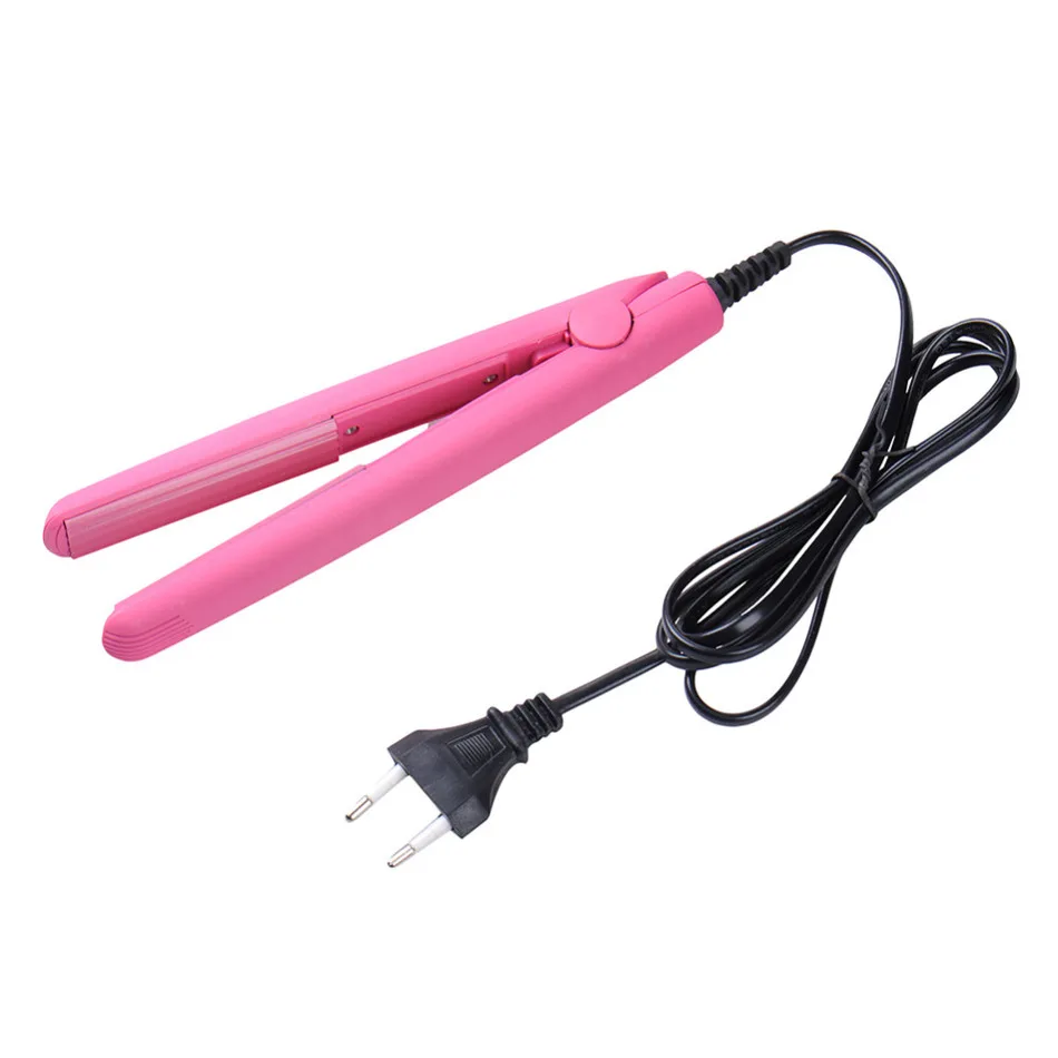 Pink Color Ceramic Hair Crimper Crimping Iron Mini Perm Splint