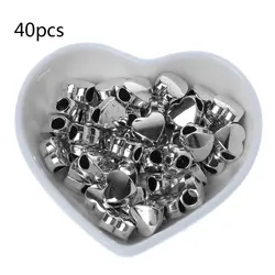 JAVRICK 40 шт. ювелирные изделия, латунные макропористые бусины в форме сердца прокладки с большим отверстием