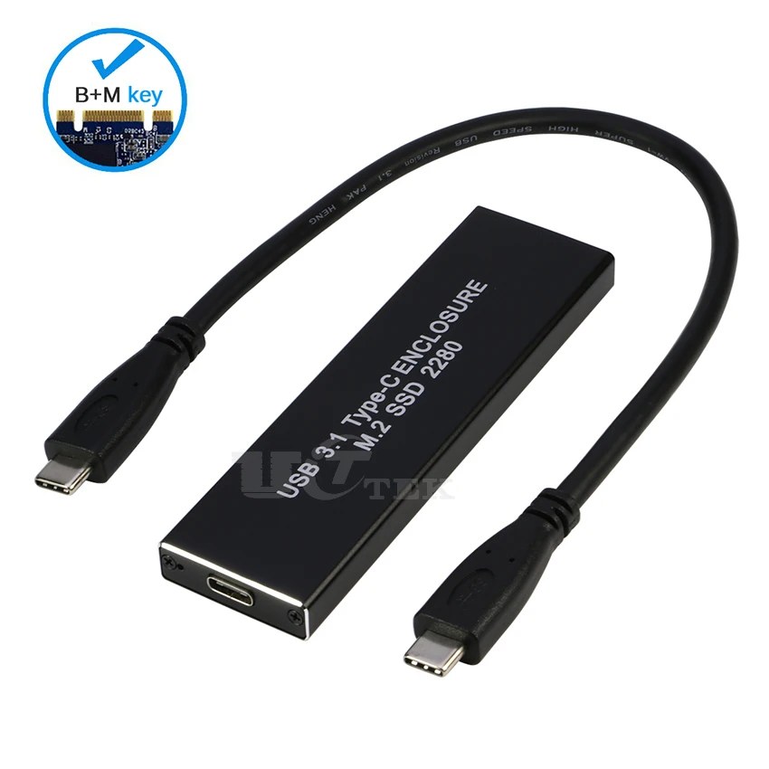 M2 SSD USB C внешний корпус для жесткого диска для m.2 ngff 2280(B+ M ключ SATA канал) внешний жесткий диск SSD с USB C-C кабель