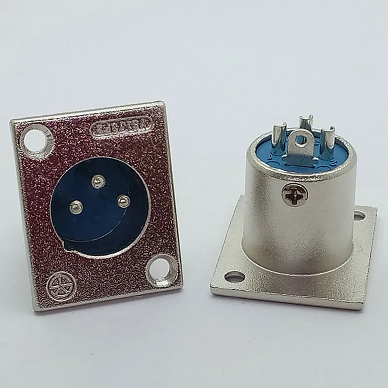 1 шт. 3-х контактный разъем xlr, серебро, Никель покрытием, 3pin XLR Сделано в Китае с разъемом «папа» для монтажа в панель