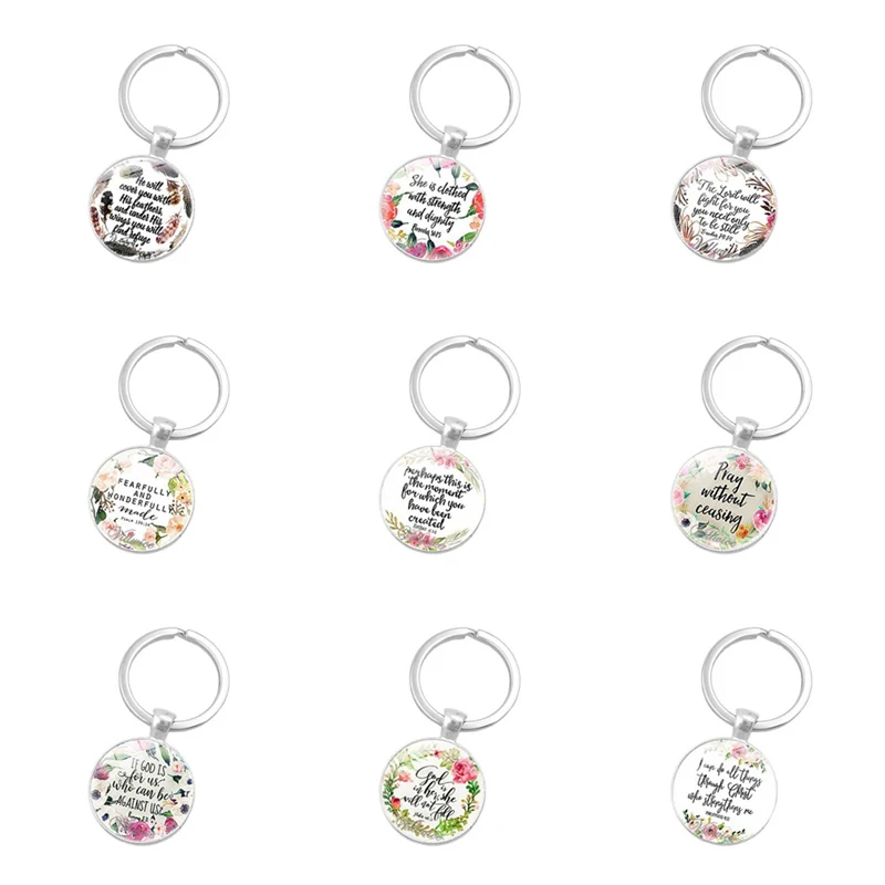 

Bible Verse Keychain God Is In Her She Will Not Fall Scripture Quote Jewelry For Women Men Christian Faith Gifts Freeshipping