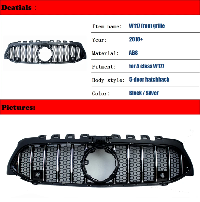 W177 Решетка переднего бампера AMG Передняя решетка сетка для Mercedes A класс W177+ A180 A200 A250 A45 AMG передний спортивный капот